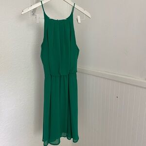 Blue Rain Green Halter Sundress for Weddings